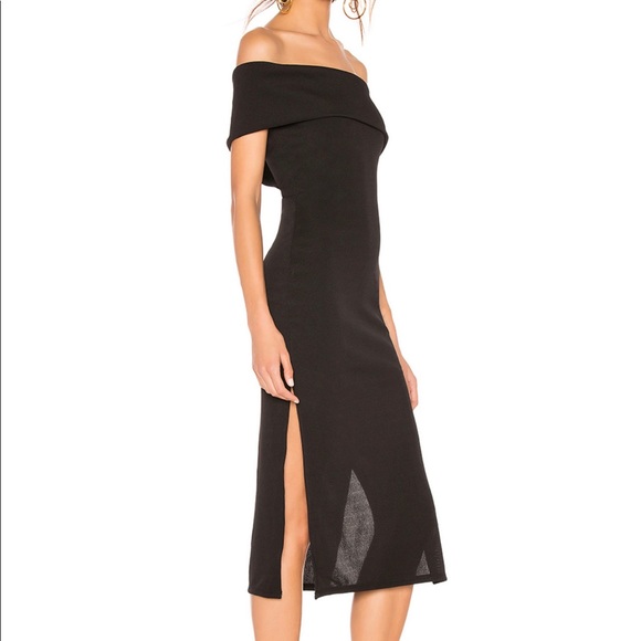 Privacy Please Gianna Midi Dress in Black M - Picture 2 of 5